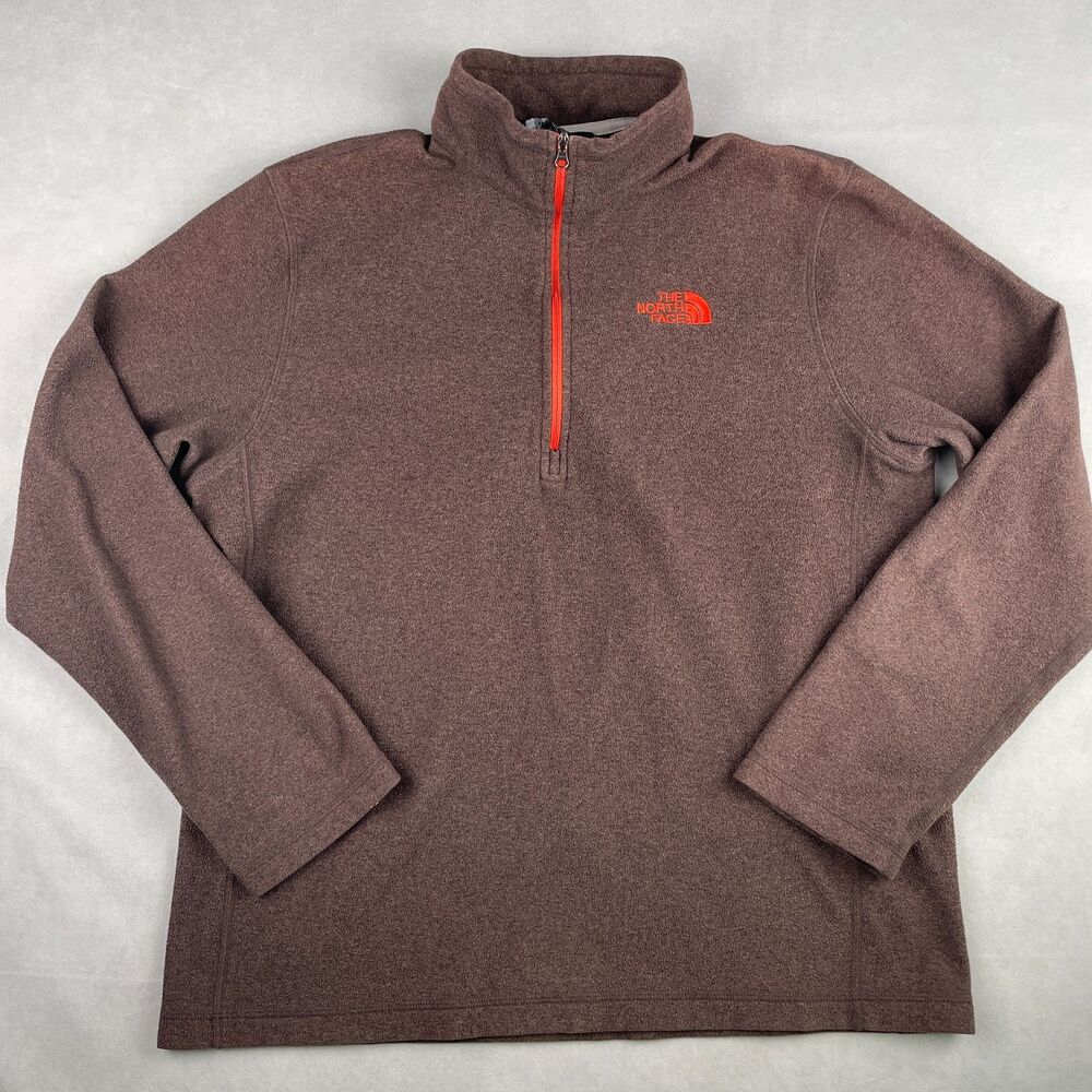 North Face Pullover Mens M Brown Fleece Quarter Zip Gorp Outdoor‎ Jacket Hiking